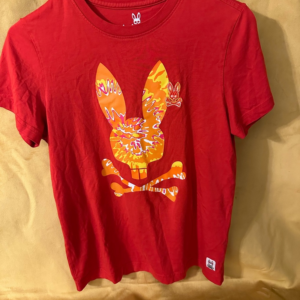 Psycho Bunny Red and Orange Short Sleeve Tee